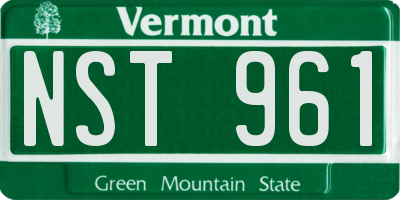 VT license plate NST961