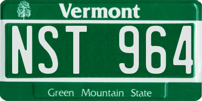VT license plate NST964