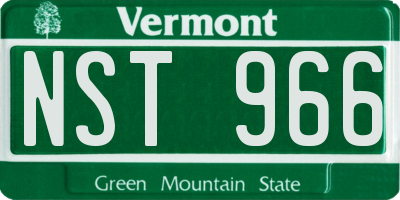 VT license plate NST966