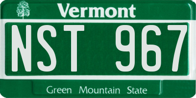 VT license plate NST967
