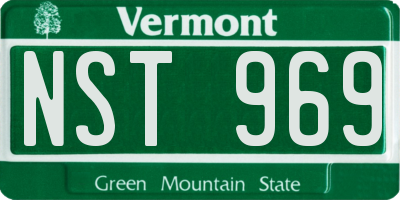 VT license plate NST969