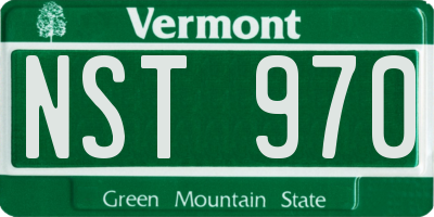 VT license plate NST970