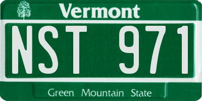 VT license plate NST971