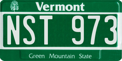 VT license plate NST973