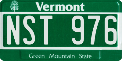 VT license plate NST976