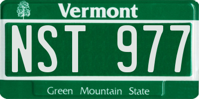 VT license plate NST977