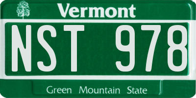 VT license plate NST978