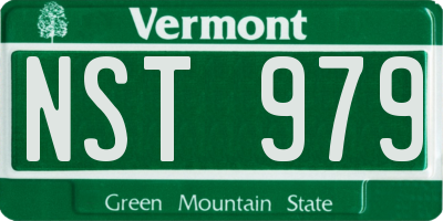 VT license plate NST979