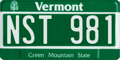 VT license plate NST981