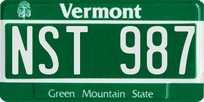 VT license plate NST987