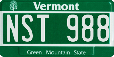 VT license plate NST988