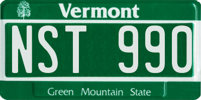VT license plate NST990