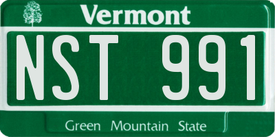 VT license plate NST991