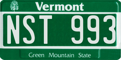 VT license plate NST993