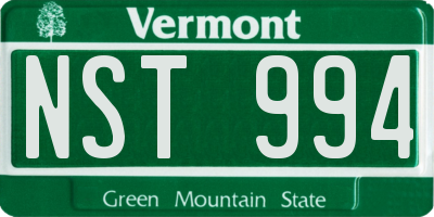 VT license plate NST994