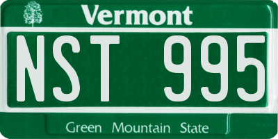 VT license plate NST995