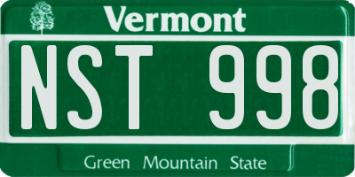 VT license plate NST998
