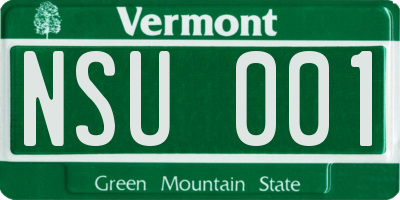VT license plate NSU001