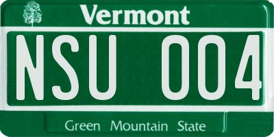 VT license plate NSU004