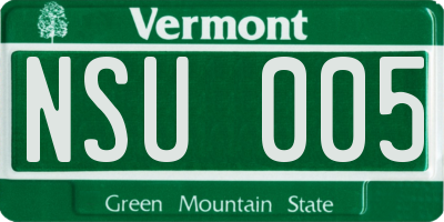 VT license plate NSU005