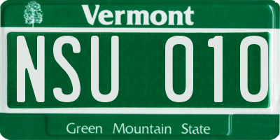 VT license plate NSU010