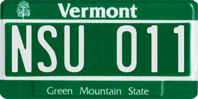 VT license plate NSU011