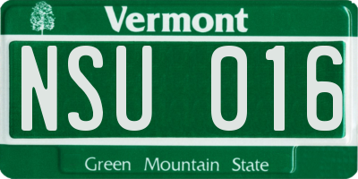 VT license plate NSU016