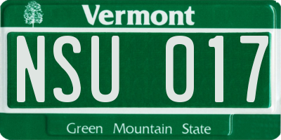 VT license plate NSU017