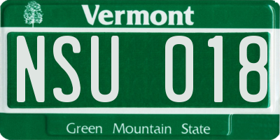 VT license plate NSU018