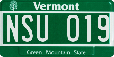 VT license plate NSU019