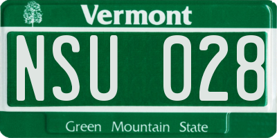 VT license plate NSU028
