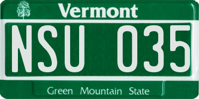 VT license plate NSU035