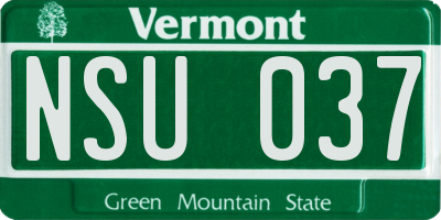 VT license plate NSU037