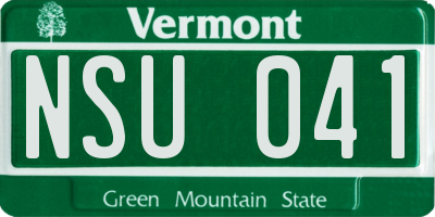 VT license plate NSU041