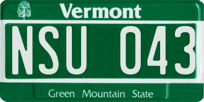 VT license plate NSU043