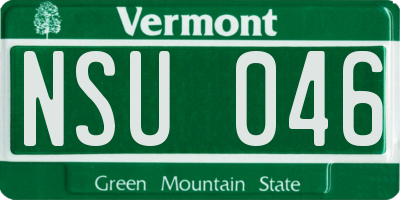 VT license plate NSU046