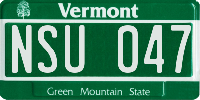 VT license plate NSU047