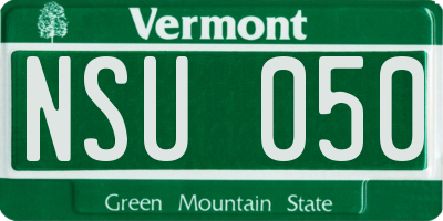 VT license plate NSU050