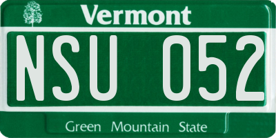 VT license plate NSU052