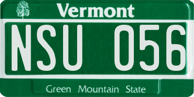 VT license plate NSU056