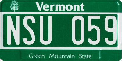 VT license plate NSU059