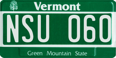 VT license plate NSU060