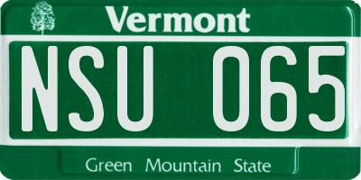 VT license plate NSU065