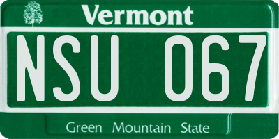 VT license plate NSU067