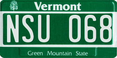 VT license plate NSU068