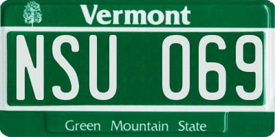 VT license plate NSU069