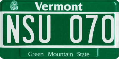 VT license plate NSU070