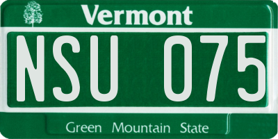 VT license plate NSU075