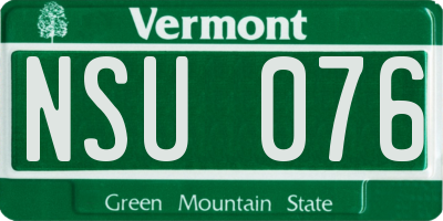 VT license plate NSU076