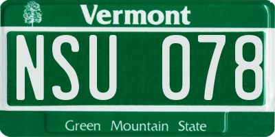 VT license plate NSU078